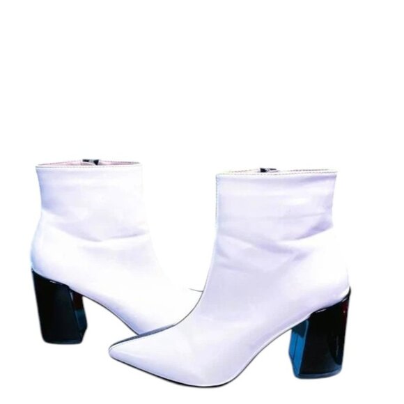 Day-Vine "Vampy" Two-Tone Patent Leather Ankle Boots - Picture 2 of 10